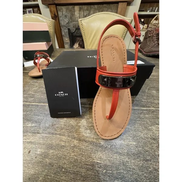 COACH Gracie Swagger Sandals Women's US Size 6M Carmine Red - Image 3