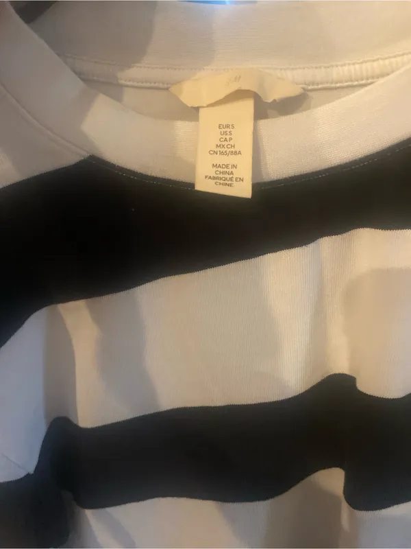 H&M Striped Black & White Long Sleeve Top - Image 10
