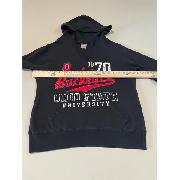 Soffe NCAA Ohio State Buckeyes Hoodie Size L Black Distressed Logo - Image 5