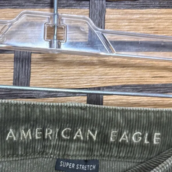 American Eagle Olive Green‎ Corduroy High Rise Jeggings Size 8 X-Short - Image 6
