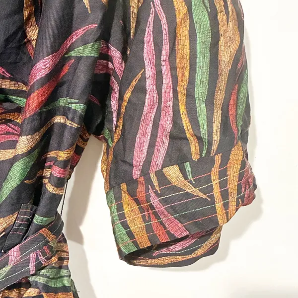 Farm Rio Shinny Zebra Mini Belted Wrap Dress Multi Color Size‎ Large - Image 7