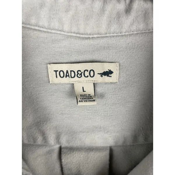 Toad&Co Womens Organic Cotton Button Down Shirt Jacket Shacket Grey Size L - Image 4