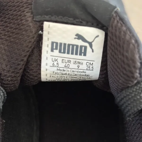 PUMA Smash Performance Black Leather Gold Metallic Shoes Wm's Sz 9 Sneakers‎ - Image 7