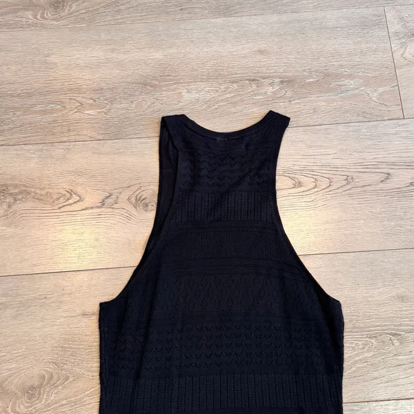 NWT Abercrombie Fitch Womens Black Textured Knit Mini Dress Tank Small‎ S - Image 4