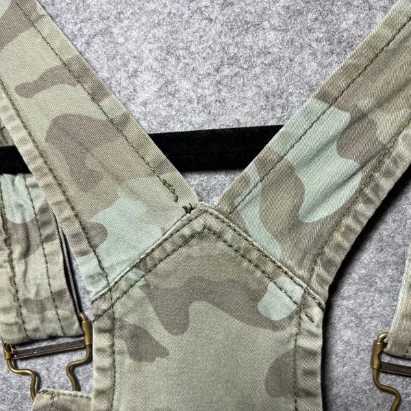 LEI Camo Print Shortall Overalls Green Camouflage Stretch Bibs Size M - Image 11