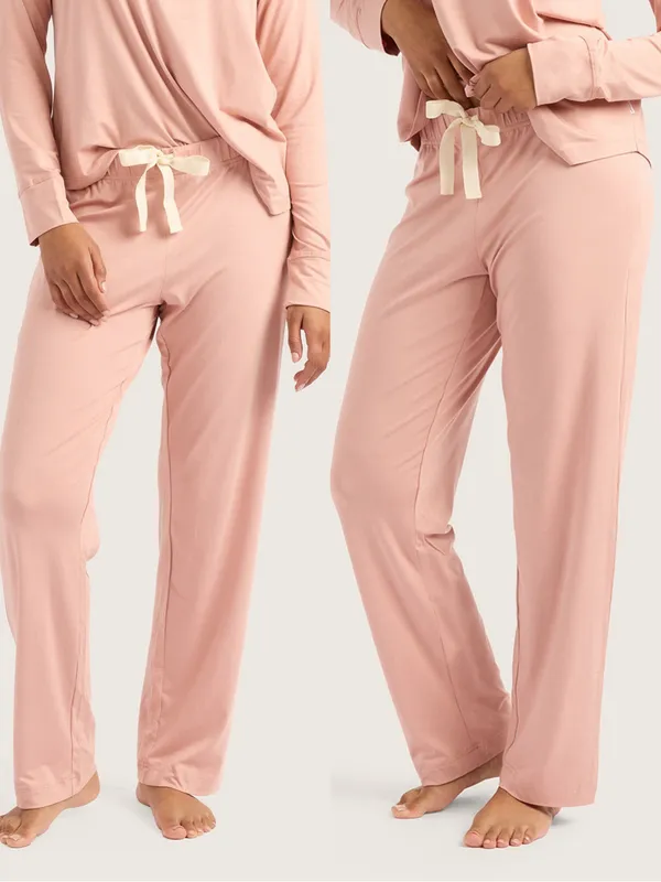 NWT Boody Goodnight Sleep Lounge Pants Dusty Pink Lightweight Bamboo Sz XL 💛🍄 - Image 2