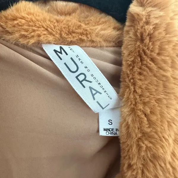 Mural Women’s Small Faux Fur Coat - Image 3