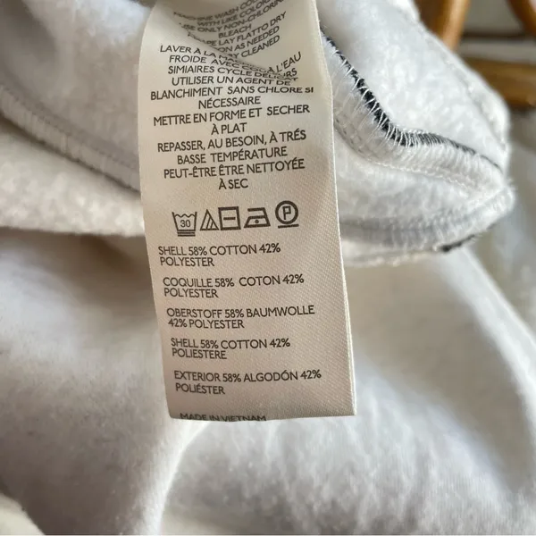 Anthropologie Maeve Paneled Warm-Up Sweatshirt in Cream Size Small - Image 6
