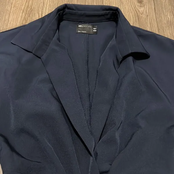 ASOS Design Navy Wrap Tie Dress - Image 2