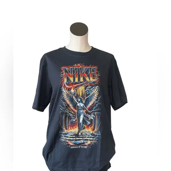 NWT Nike Goddess of Victory Graphic Tee Black Super Oversized Winged Nike Angel - Image 6