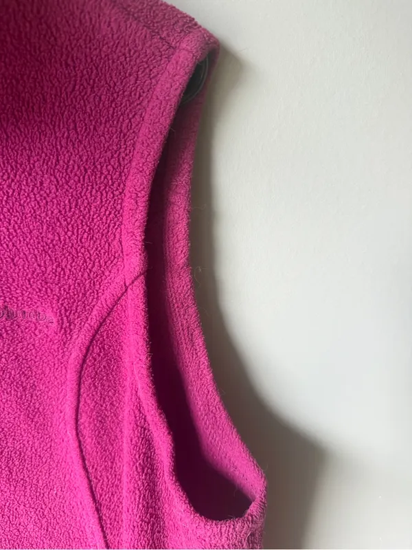 Columbia Fleece Vest Women’s Large Full Zip Pink Outdoor Hiking Layer - Image 3