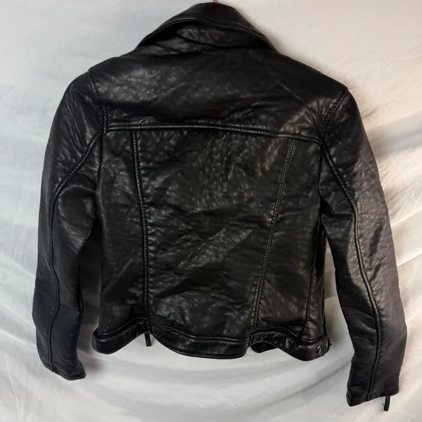 Topshop Leather Jacket Moto Black - Image 2