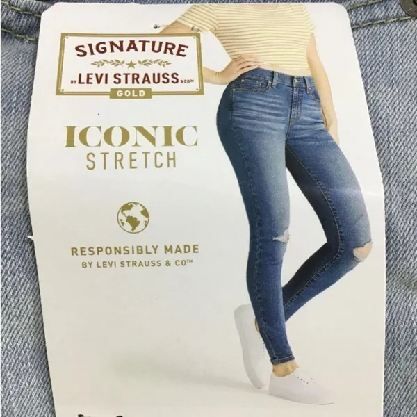 Signature Levi High Rise Jeggings 7 28W Light Wash - Image 5