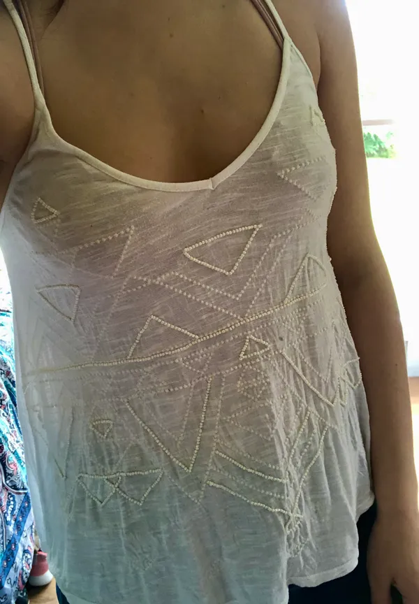 American Eagle beaded/embroidered flowy tank - Image 2