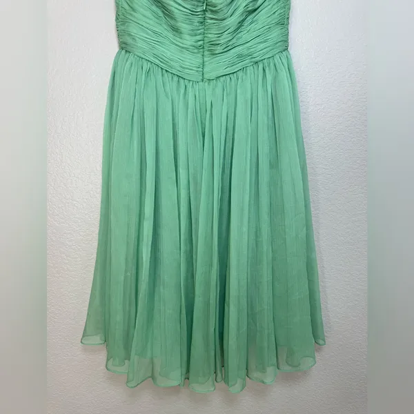Halston Heritage Meadow Embellished Mint Green Strapless Chiffon Mini Dress $545 - Image 12