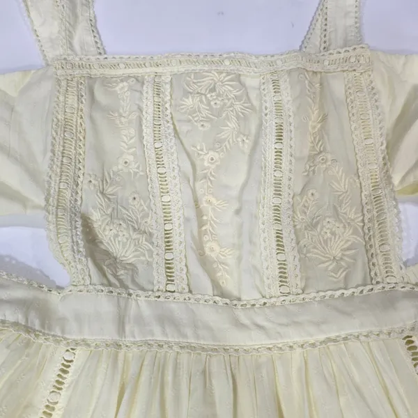 Tularosa Eleanora Embroidered Dress in Mellow Yellow Large - Image 8