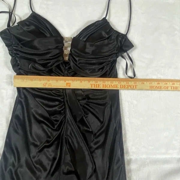 Sexy Ruched Hourglass‎ Black Dress Rhinestones 5/6 Formal Prom Evening Gown - Image 7