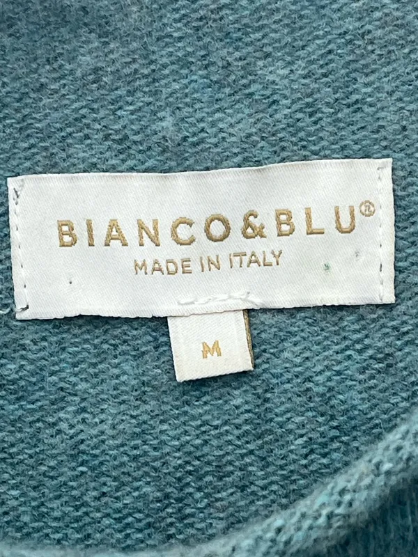 Bianco & Blu Womens Blue Green Made In Italy Wool Blend Mock Neck Sweater Medium - Image 7