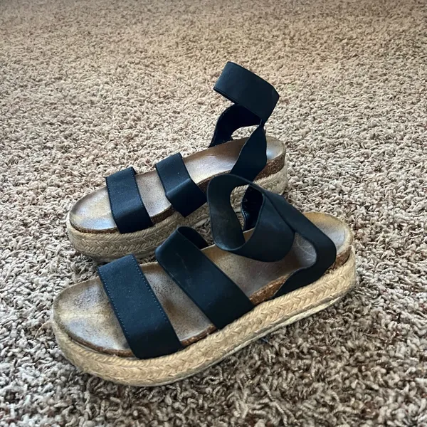 Women's Black Sandals - Image 2