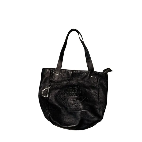 Lauren Ralph Lauren Vintage Black Pebbled Leather Tote Shoulder Bag Purse - Image 4
