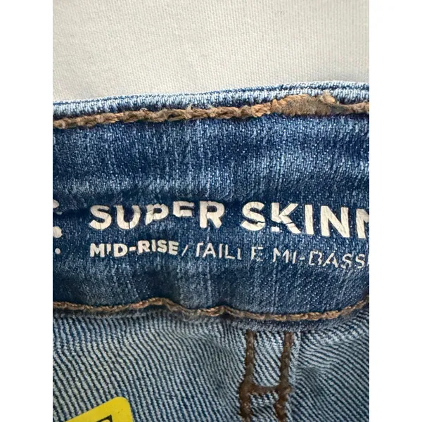 Old Navy Blue Super Skinny Mid-Rise Jeans 12P - Image 4