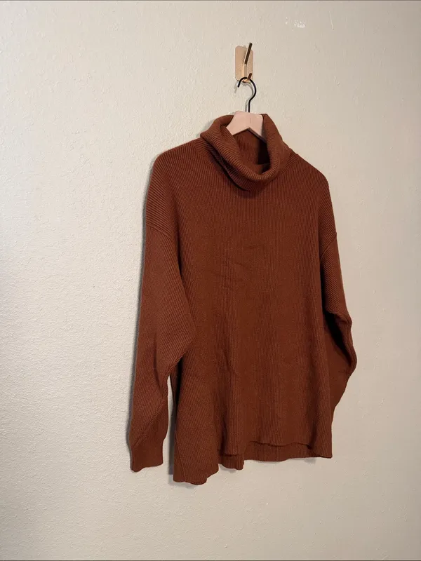 FREE PEOPLE Softly Structured Sweater Brown Size Small - Image 5