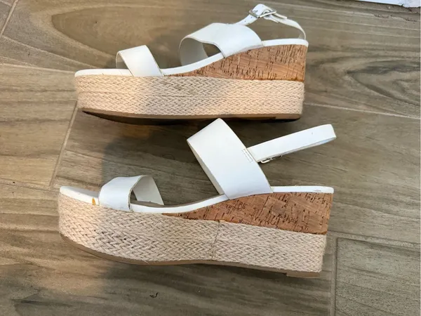 Soda White Two-Strap Slingback Sandals - Image 4