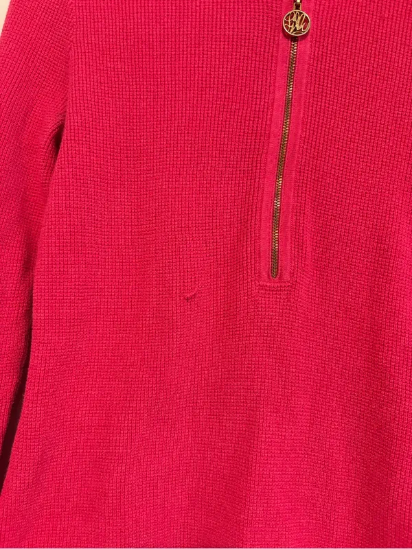 Lilly Pulitzer Women's 1/4 Zip Pullover sweater pink Size Small - Image 3