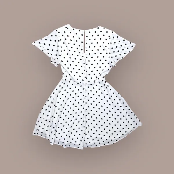 Express 00 White Polka Dot Dress - Image 2