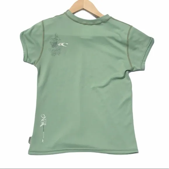 O'Neill Green Butterfly Print‎ Fitted Swim Shirt - Image 2
