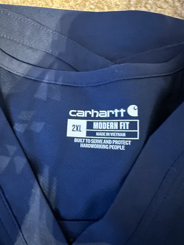 Carhartt Navy Blue Medical Scrub Top - Image 7