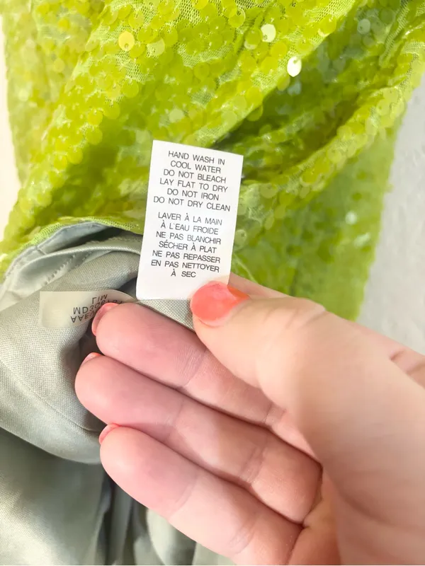 Marc New York Sequin Lime Green Mini Dress Vintage Size 4 - Image 11