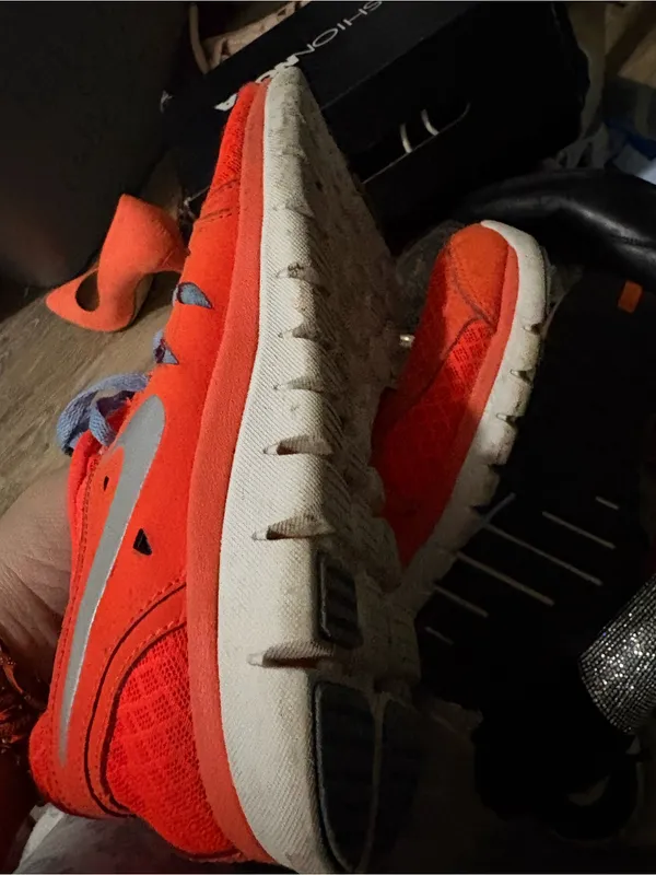 Nike Orange and Light Blue Women's Sneakers - Image 7