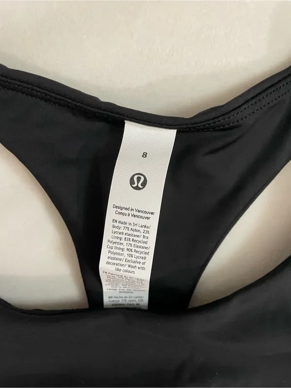 Lululemon Wunder Train Racerback NWT Black High-Neck Crop Tank Top Size 8 - Image 3
