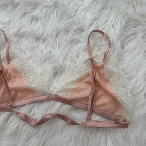 Skims Sheer Rib Lace Triangle Bralette Villa Size Large - Image 7