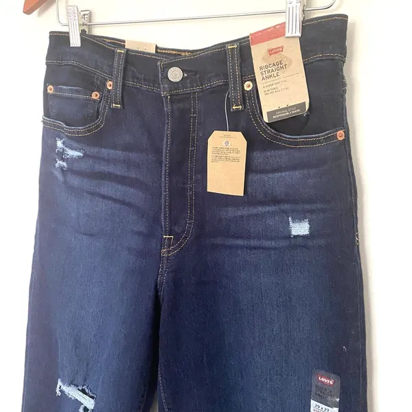 Levis Ribcage Straight Ankle Jean High Rise Slim Hip Denim Sculpting Sz 29 x 27 - Image 4