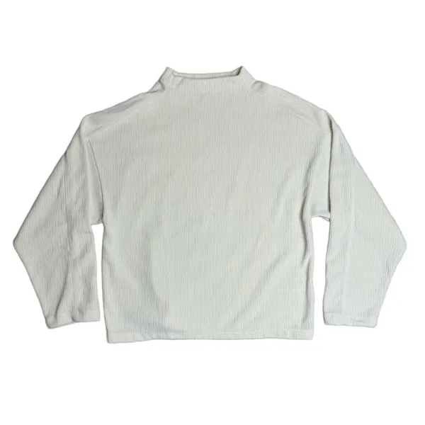 Madewell Long‎ Sleeve Cream Oversized Women’s Ribbed Top M $48 - Image 2