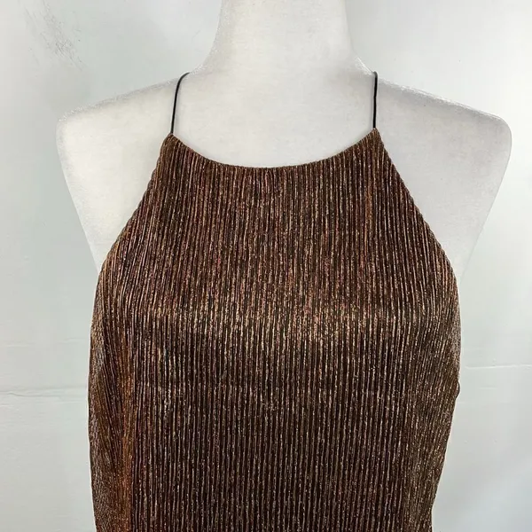 Cotton Candy Gold Metallic Crop Top Size Medium - Image 5