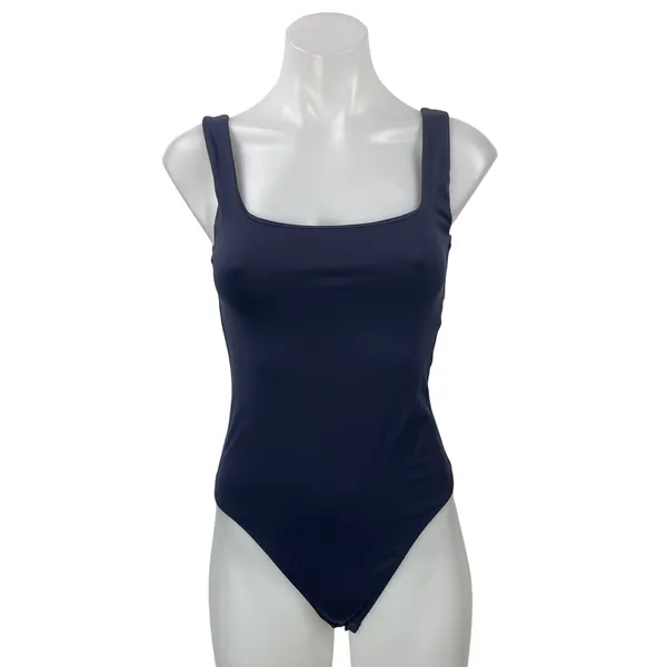 Bundle of 2 Aritzia Babaton Gray Blue Square Neck Thong Tank Bodysuit Top Size S - Image 4