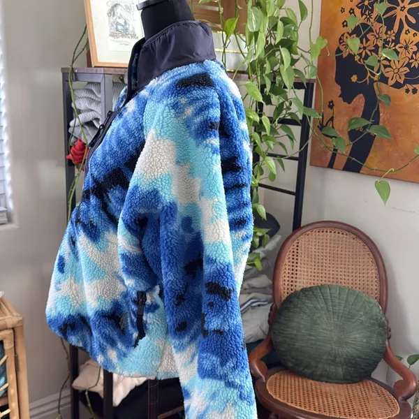 Free People Movement Rocky Ridge Ocean Tie Dye Combo Pullover Fleece Jacket - Image 2