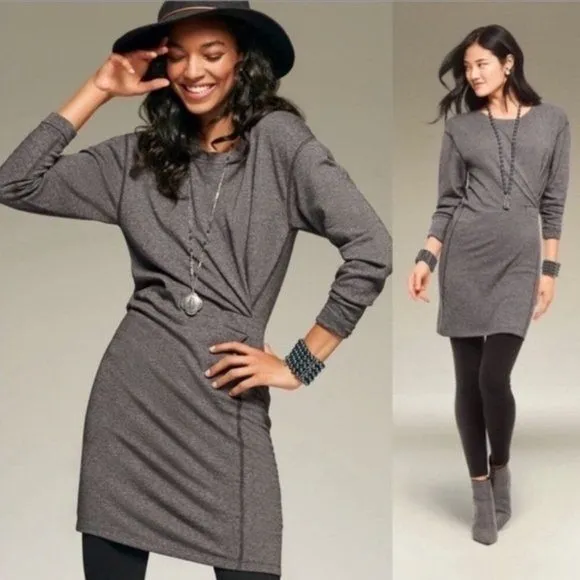 Cabi 3650 Put‎ on Sweatshirt Gray Long Sleeve Knit Dress Mini Casual S - Image 8