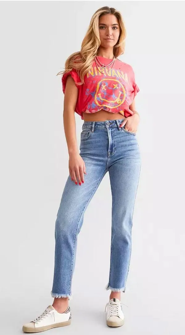 HIDDEN cropped straight jean Blue Size 24 - Image 2