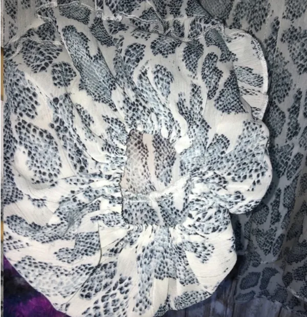 Jodifl Sheer Snake Print Off The Shoulder Blouse Medium - Image 5