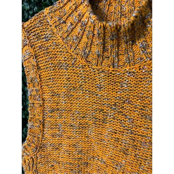 By Anthropologie Sunrise Sweater Tank Vest Womens Large Chunky Knit Mock Design - Image 4