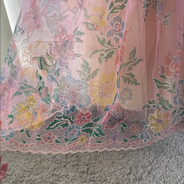 NWT Betsey Johnson Women’s Vintage Pink Tulle Layered Floral Cocktail Dress - 6 - Image 5