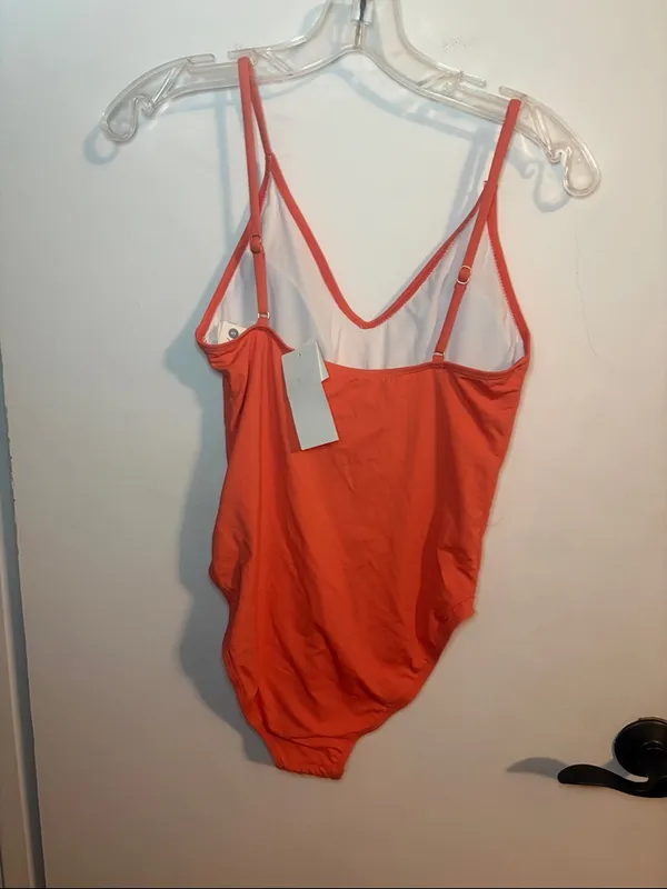 Cotton On orange Coral One-Piece Swimsuit cheeky high thighs xs/s new - Image 5