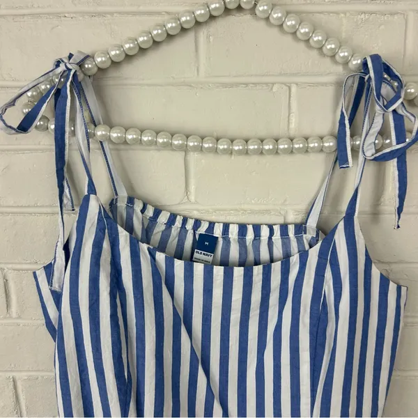 Old Navy Blue White Stripe Tie Strap Tank Top Size M - Image 3