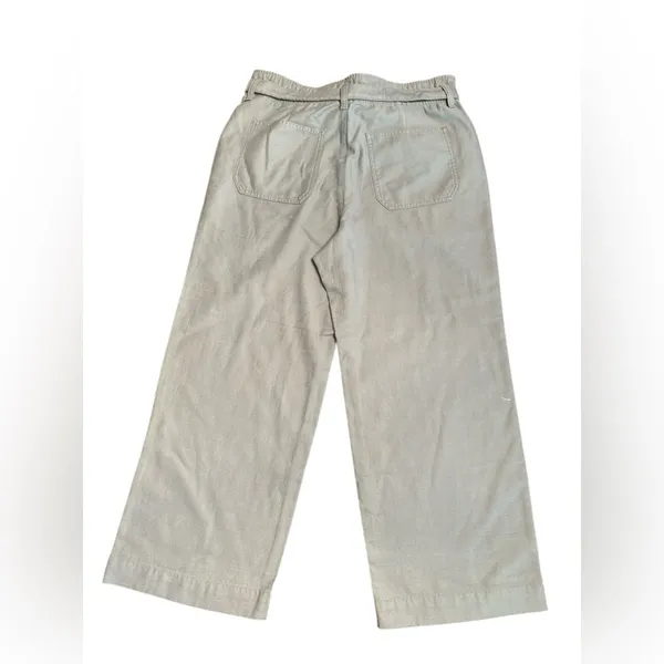 J Crew Factory women’s Cropped twill paper-bag pant green Size 12 NWOT - Image 3