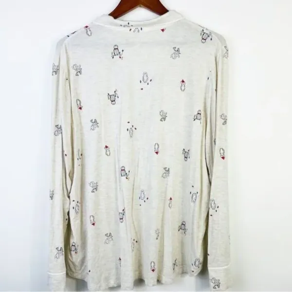 Gap Love Holiday‎ Owls Print Pajama Top Size XXL - Image 5