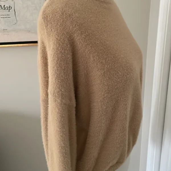 Cozy and Cutest Tan Fuzzy Princess Polly Sweater - Image 7